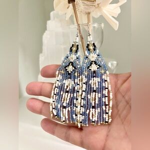 Cozy Nordic Patterned Beaded Earrings